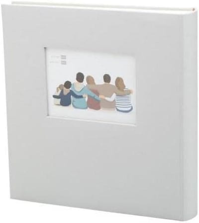 Fotoalbum Vierkant - Album met Hoezen - Herinneringen Opbergen - Met Memo Ruimte - 11x15 cm - Grijs