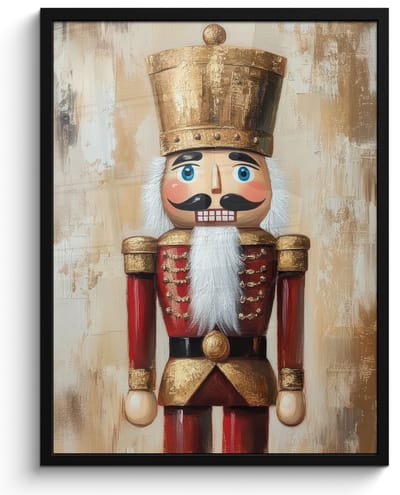 Poster in lijst - Fotolijst 50x70 cm - Posters - Kerst - Poppetje - Abstract - Posterlijst zwart - Decoratie - Wanddecoratie woonkamer - Muurdecoratie slaapkamer - Kerstversiering - Kerstdecoratie voor binnen - Kerstmis