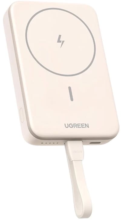 Draadloze Externe Batterij UGREEN PB760, 10000mAh, 20W, PD + FQI, 1 x QI - 1 x USB-C, Beige