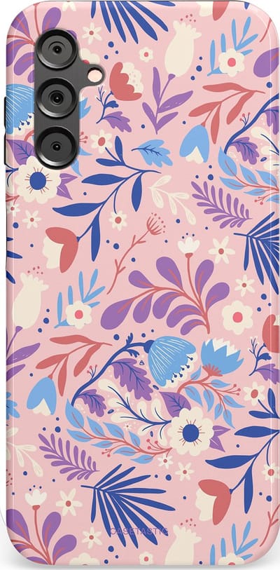 Casetastic Hoesje Geschikt voor Samsung A14 (5G/4G) - Stijlvolle Beschermende Duo-layer Case - Bloeispel