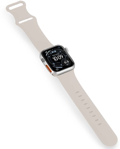 Bandje Geschikt voor Apple Watch Ultra 1, 2, 3 (49 mm) Siliconen Verstelbaar Polsband - Horloge Bandje - Ivoor