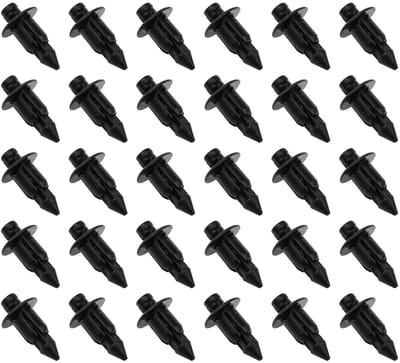 Allecto - Plastic Kuip Clip - 30x Klinknagel Retainer - Zwart - Geschikt voor Motorfietsen - 6mm Gat - Compatibel met Honda Yamaha Suzuki Kawasaki