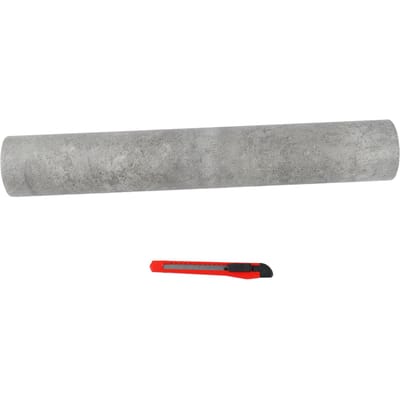 Behang Schil met Snijder PVC Muursticker Cementgrijs Zelfklevend Papier Vintage Stijl 40x900cm gray