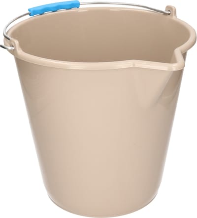 PlasticForte Emmer - met schenktuit - 12L - mokka - schoonmaakemmer
