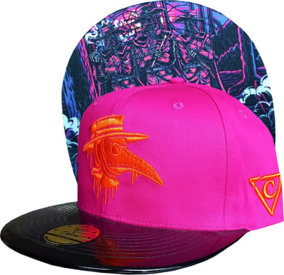 Capiche® Snapback Pet Heren – Death Plague – Fuchsia Roze & Zwart Metallic – Verstelbaar met Druksluiting – Sportcap – Baseball Cap – Mannen Pet