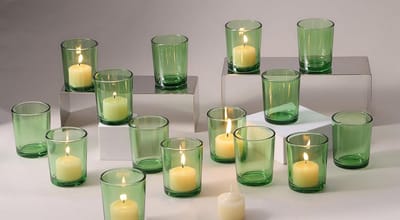 Set van 36 Groene Glazen Votiefkaarsenhouders - Theelichtjes voor Feest, Bruiloft en Kerstdecoratie