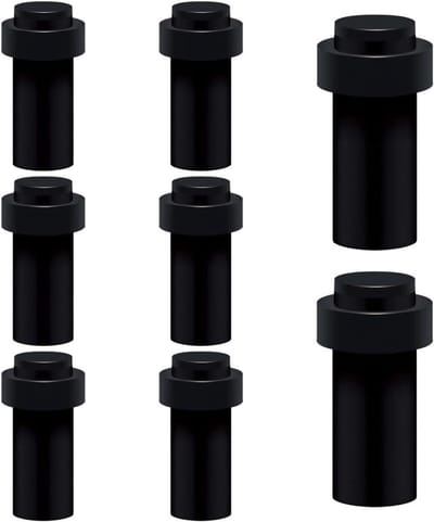 Deurstoppers - Deurvangers Vloermontage - Muren Beschermen - Roestvrij Staal - Hoogte 80mm - Zwart