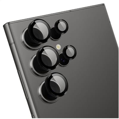 Rosso Camera Frame Protector Geschikt voor Samsung Galaxy S24 Ultra - Case Friendly - 9H Tempered Glass voor Cameralens - Gemakkelijke Installatie met Tray - Zwart