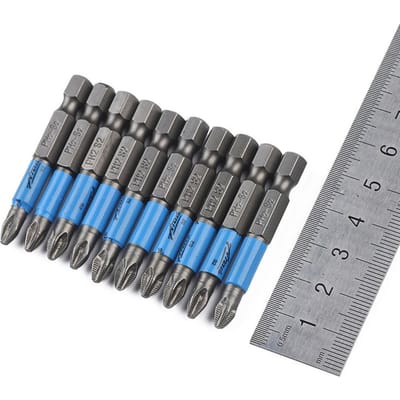 10 stuks antislip gelegeerd staal kruiskop schroevendraaier bits set accessoires