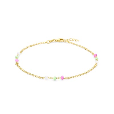 enkelbandje meerdere kleuren kristal bolletjes 24 + 2 cm 3 micron