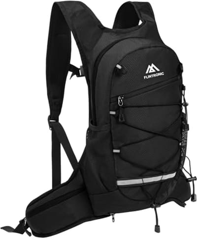 flintronic Lichtgewicht ademende fietsrugzak, 8L waterdichte ademende fietsrugzak, hydratatierugzak, reflecterende tas, opvouwbare hardloopdagrugzak voor fietsen, joggen, wandelen