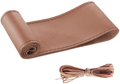 Dailygoods- Stuurhoes DIY - Microvezel-leer - Universeel - Geschikt voor sturen 37-38 cm - Voor alle seizoenen - Inclusief naald en draad - Stuurwielhoes