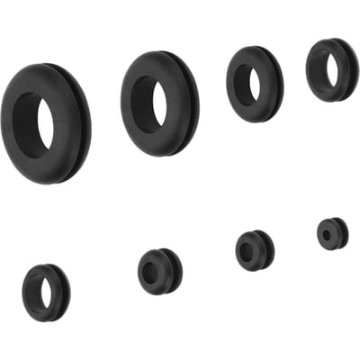 180 stuks rubberen doorvoertules afdichtringen assortiment rubberen ringen voor draden stekkers kabels black