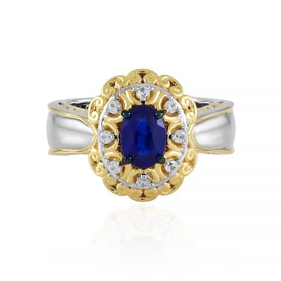 Cavill - Zilveren Ring 925 Sterling met Palladiumlaag - 0,72 ct Kobaltblauwe Spinel Ovaal Myanmar - 0,14 ct Cambodjaanse Zirkonen - Elegante Sieraad