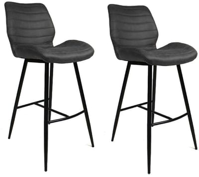 Bronx71® Industriële barkruk Morris antraciet 71 cm - Barkrukken set van 2 - barstoel