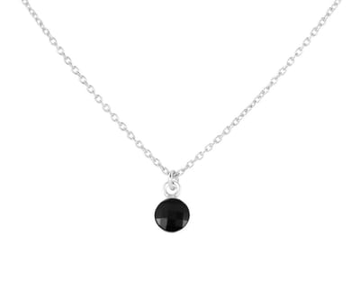 ARLIZI 1796 Ketting Swarovski Kristal Hanger Zwart - Sterling Zilver - 44 cm