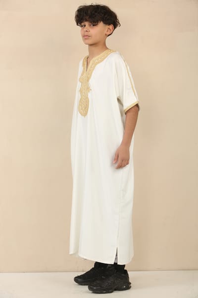 Kinderjongens witte Marokkaanse Thobe Djellaba Jubba Robe Eid