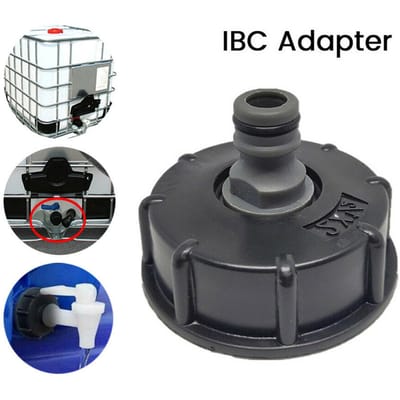IBC Tank Adapter Adapter Connector Kraan Slang Slangdop Watertank Standaard Pasvorm zwart