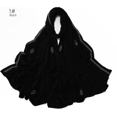 Ovale Ketting Katoen Modal Jersey Hijab Sjaals Dames Hoge Kwaliteit Wikkel Strand Zomer Bufandas Ramadan Moslim Sjaal 170*70Cm black