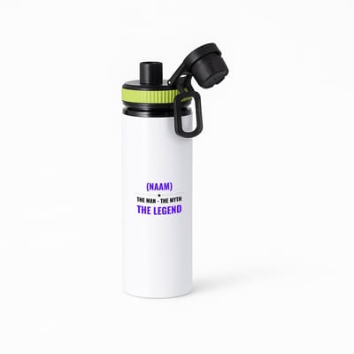 Hacebo® - the man the myth the legend met je eigen naam waterfles met draaidop groen - iemand die een legend is - de man - myth - mythe - legendarisch - verjaardagscadeau - verjaardag - cadeau - kado - geschenk - water fles - 850ML
