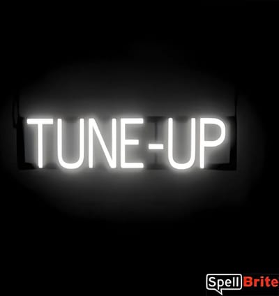 TUNE-UP - Lichtreclame Neon LED bord verlicht | SpellBrite | 66 x 16 cm | 6 Dimstanden - 8 Lichtanimaties | Reclamebord neon verlichting