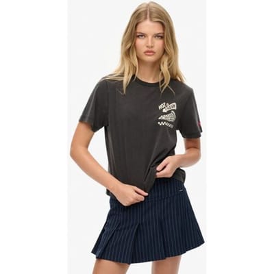 Superdry Roadside Trade Relaxed T-shirt Dark Grey Grootte: 38