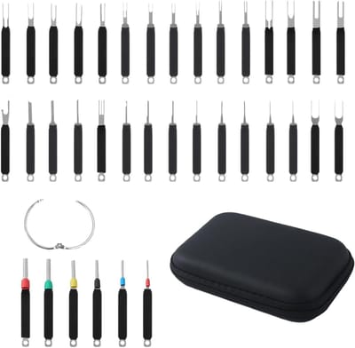 Pin Verwijderaar Set - Terminal Uittrekker - Apparaat Reparatie - Veelzijdige Toepassingen - 36 Stuks - Zwart