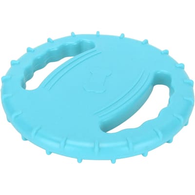 Jouet Disque Volant pour Chien Flexible TPR Siffleur Soulagement du Stress Conception Creuse des 2 Côtés Disque Volant d'Entraînement pour Animaux de Compagnie pour Grands Chiens bleu ciel