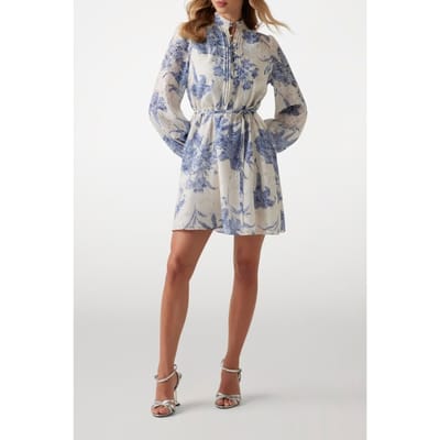 GUESS  Eco Adèlaide Ls Flare Dr Dreaming Lilies Prin Size: XS | Shirt Dresses Outlet | Dames | Wit