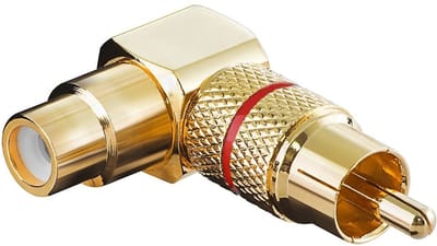 Tulp haakse audio adapter - rood / verguld (metaal)