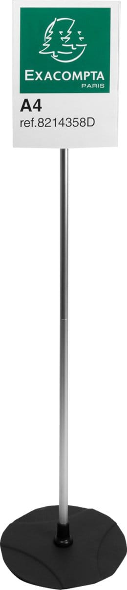 Exacompta 5x Infostaander op aluminium voet A4 verticaal - Zwart/alu/kristal - 8214358D
