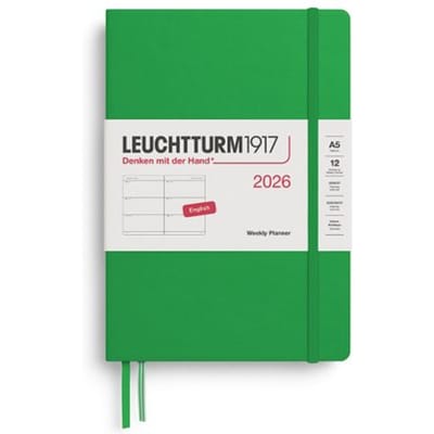 Leuchtturm1917 agenda 2026 1 week per 2 pagina's, hardcover, medium a5, spring leaf
