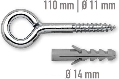 Metalen Ophang oog tot 160kg - massieve Bevestiging oog voor Hangstoel Hangmat - Plafond Wand Montage