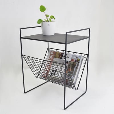 LOFT42 Maggy Bijzettafel met Tijdschriften- of Krantenbak Zwart  -  -