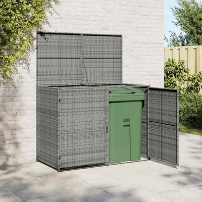 vidaXL - Containerberging - dubbel - 148x77x111 - cm - poly - rattan - antraciet