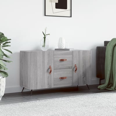 vidaXL - Dressoir - 100x36x60 - cm - bewerkt - hout - grijs - sonoma - eikenkleurig
