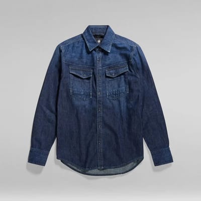G-STAR Dakota slim shirt l\s Heren Overhemd - worn in deep sea