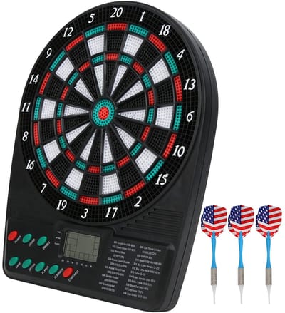 Dailygoods - Elektronisch Dartbord - Zachte Dartset - Automatische Score - 27 x 22 x 3 cm - Familie Vrijetijdsdoelentertainment - Voor Jong en Oud - I...