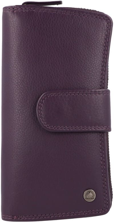 Greenburry Spongy Portemonnee Leder 18 cm - Dames - Staand formaat - purple