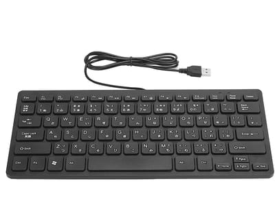 Dailygoody - Japans toetsenbord - Bedraad mini-toetsenbord - Ultradun en stil - Zwart - USB-interface toetsenbord - Geschikt voor computer en lap