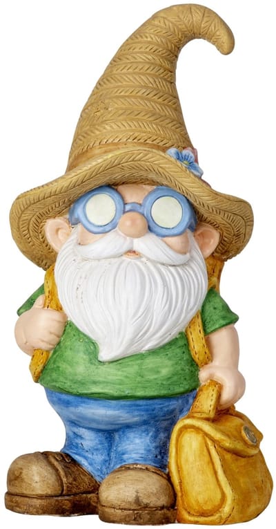 Tuinkabouter met zonnebril en strohoed - Tuinbeeld - XL - 46 cm hoog