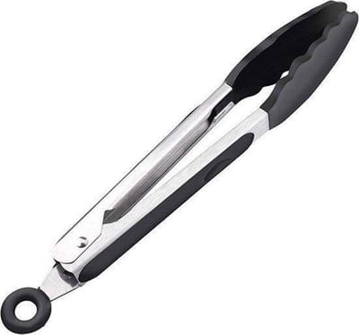 Keukentang - vleestang - BBQ Siliconen tang - serveertang - salade tang – barbecue tang – zwart 28 cm - bbq tang - vleestang