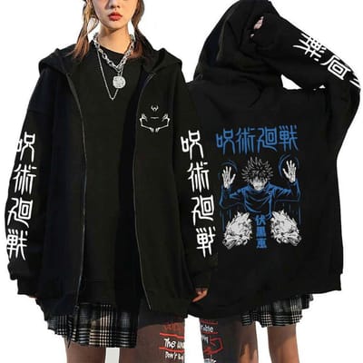 Anime Jujutsu Kaisen Fushiguro Megumi hoodies S white