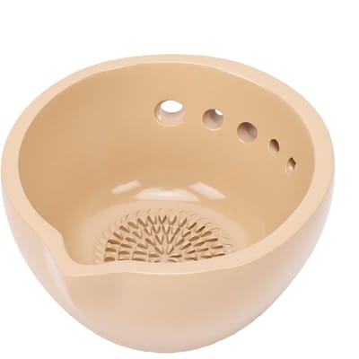 Bol éplucheur avec râpe à ail Lave-vaisselle sûr Résine Bol d'épluchage pour séparer les feuilles et les tiges Gris 5 trous 5 Hole grise