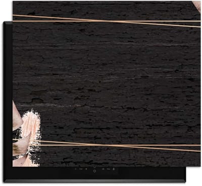 KitchenArt - Midnight Leaves - Inductie Beschermer - 52x35 cm - Kookplaat Beschermer - Luxe Afdekplaat Inductieplaat - Anti-slip & Oprolbaar - Beschermmat Inductiekookplaat