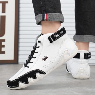 Heren Sneakers Schoenen voor Heren Casual Leren Schoenen Outdoor Licht Luxe Herenschoenen Veters Mode Romeins Nieuwe Heren Mocassins 42 gray
