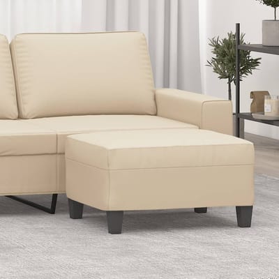vidaXL - Voetenbank - 70x55x41 - cm - microvezelstof - crèmekleurig
