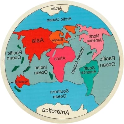 Houten Wereldkaart Puzzel - Educatief Leerbord - Geografie Leren - Interactieve Wereldkaart - 31 x 31 cm - Multicolor
