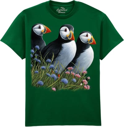Papegaaiduikers Summer Visitors - Puffins The Coloured House T-shirt M