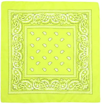 Fako Fashion - Bandana - Hoofddoek - Mondbescherming - Zakdoek - Paisley - Geel - 3 Stuks